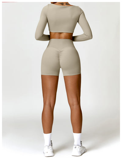 High Waist Yoga Shorts Belly Contracting Peach Hip Lifting Sport Shorts