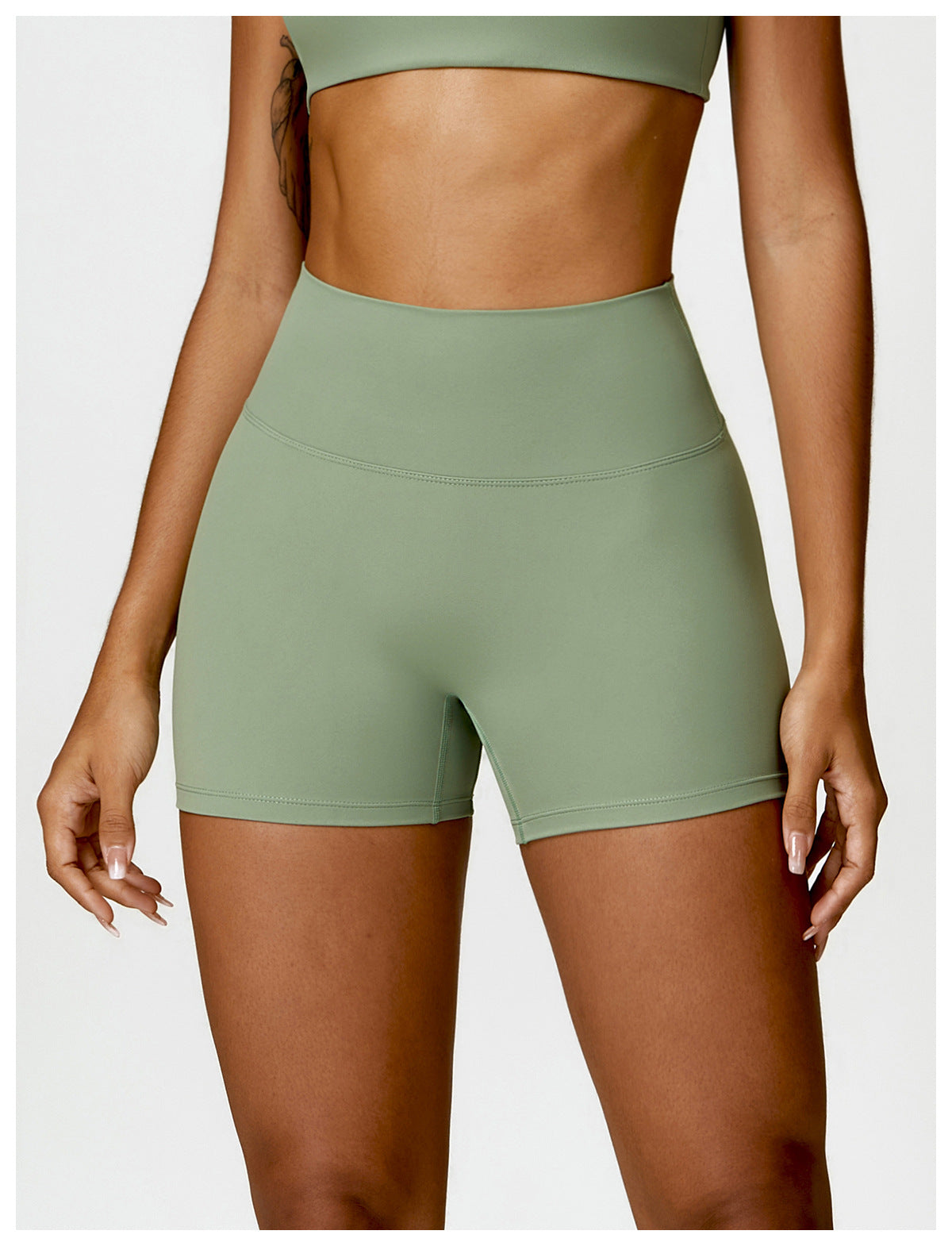High Waist Yoga Shorts Belly Contracting Peach Hip Lifting Sport Shorts