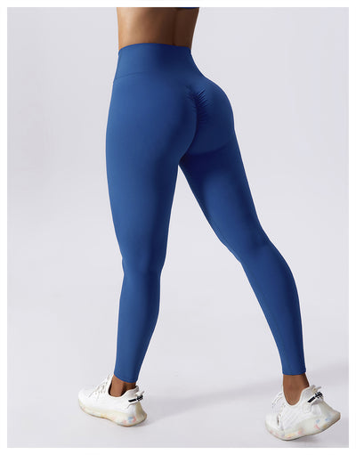 European And American Drawstring Belly Contracting Nude Feel High Waist Yoga Pants