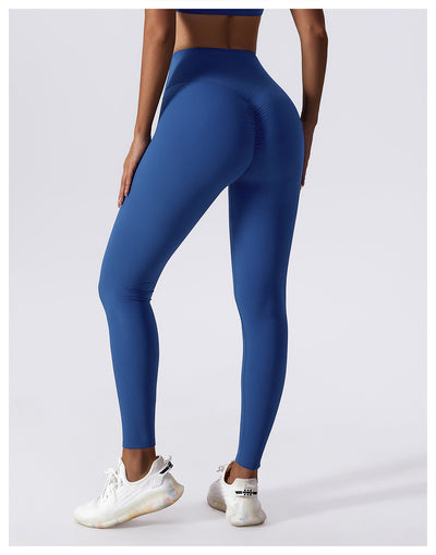 European And American Drawstring Belly Contracting Nude Feel High Waist Yoga Pants