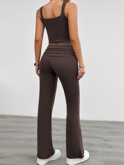 Women's Fashion Casual Solid Color Vest Body-hugging Suit
