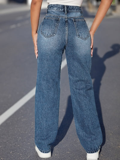 European And American Ripped Trendy Women's Jeans Straight