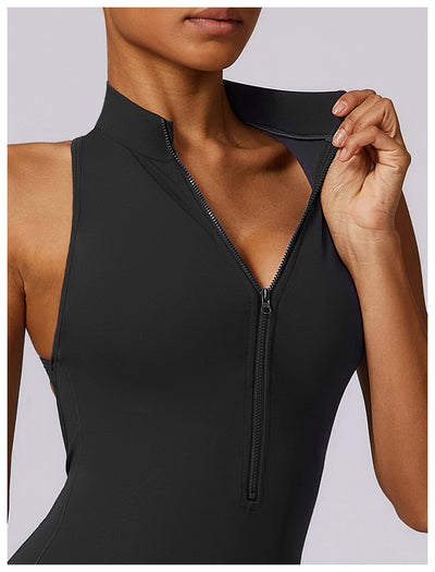 Quick-drying Zipper Yoga Jumpsuit Fitness Training Sports Tights