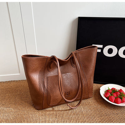 Casual Retro Shoulder Bag Texture Class Commuter Tote