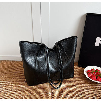 Casual Retro Shoulder Bag Texture Class Commuter Tote