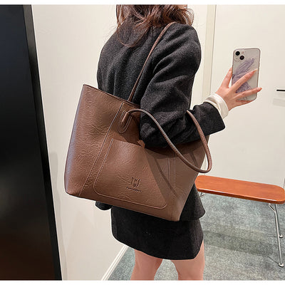 Casual Retro Shoulder Bag Texture Class Commuter Tote