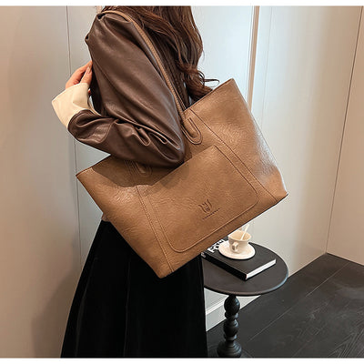 Casual Retro Shoulder Bag Texture Class Commuter Tote
