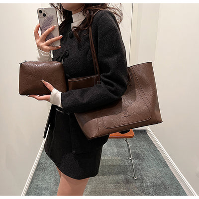 Casual Retro Shoulder Bag Texture Class Commuter Tote
