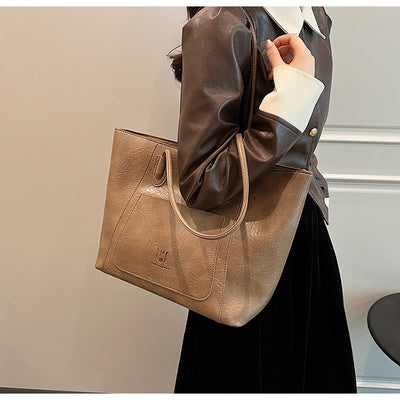 Casual Retro Shoulder Bag Texture Class Commuter Tote