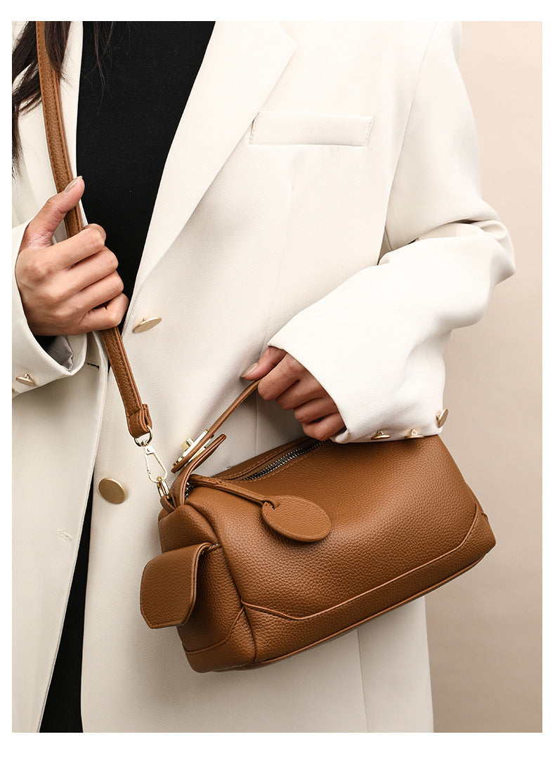 Crossbody Soft Leather Large Capacity Pillow Bag Women's Portable Shoulder Bag