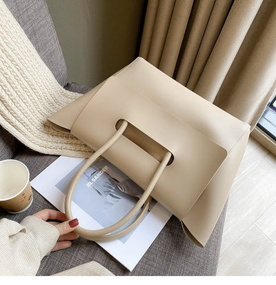 Fashion Women Shoulder Bags Large Capacity Handbags Simple Retro Tote Bags Solid Color Famous Brand High Quality Bags