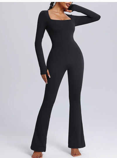 Women's Long Sleeve Yoga Jumpsuit High Elastic Breathability