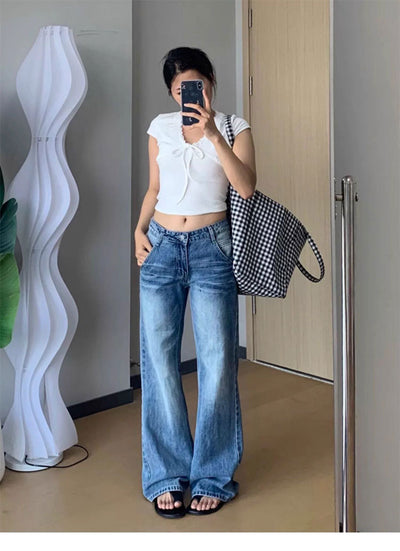 American Retro Flared Jeans For Women In Spring And Autumn