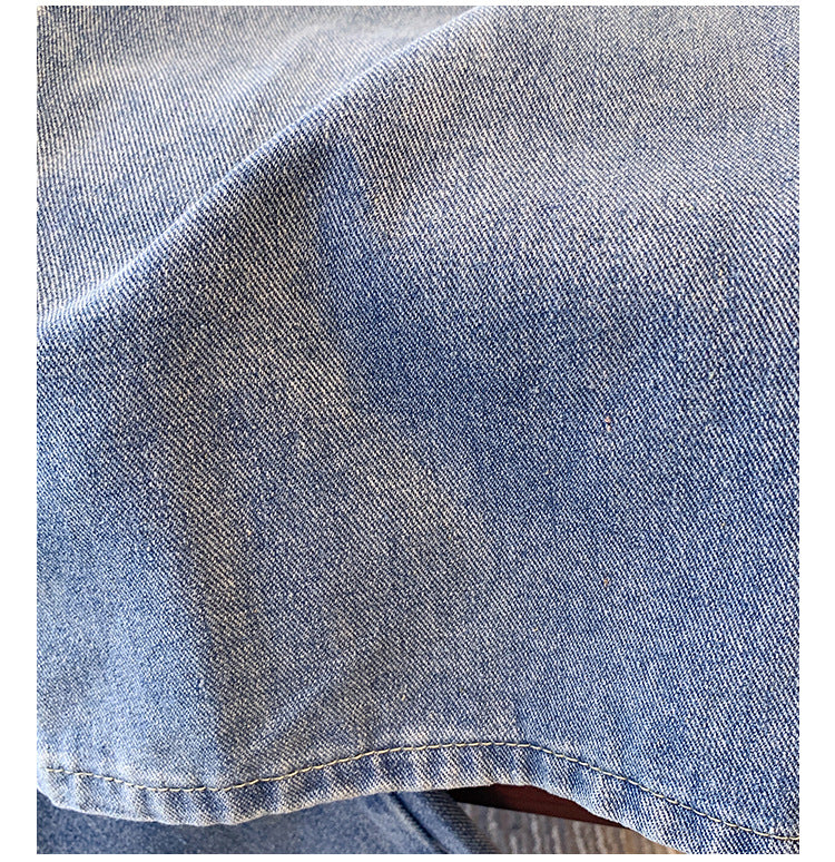 Plus-size Womens Workwear High-waist Straight-leg Denim Jeans