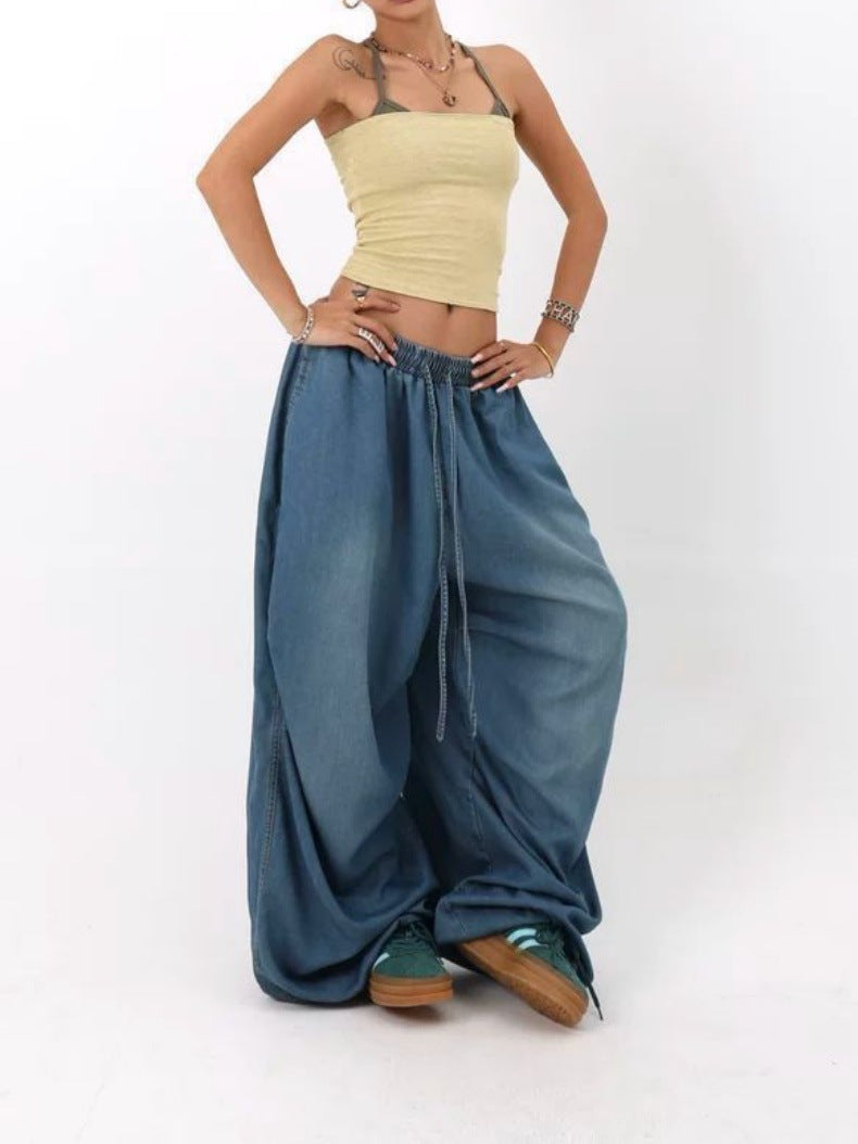 Retro High Street Wide Leg Loose Jeans
