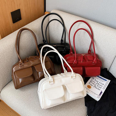 Multi-pocket Design Shoulder Bag Fashion Versatile Square Handbags Women Underarm Bags