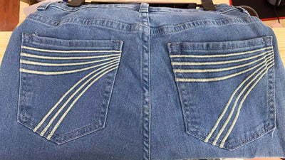 Slim Fit Elastic Mid-waist Slightly Flared Jeans