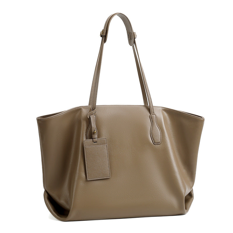 Top-layer Vegetable-tanned Leather Niche Large-capacity Tote Bag