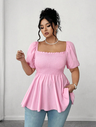 New Stylish Pleated Womens Blouse In Plus Sizes
