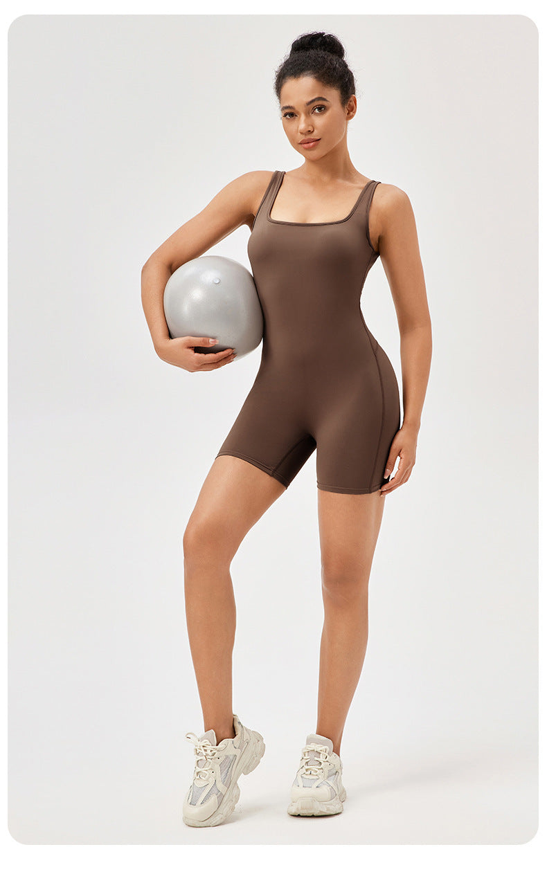 Jumpsuit With Chest Pad Skinny Hip Raise Exercise