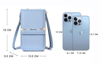 Flowers Embroidery Mobile Phone Bags For Women Ins Fashion Crossbody Shoulder Bag Ladies Long Wallet