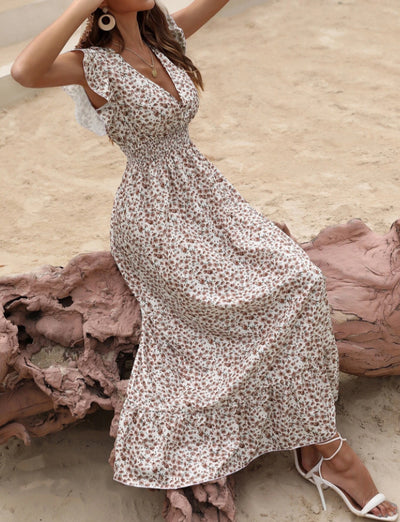 Womens New Irregularprint Midi Dress