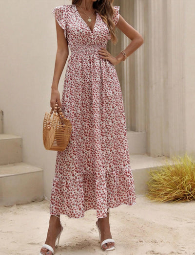 Womens New Irregularprint Midi Dress