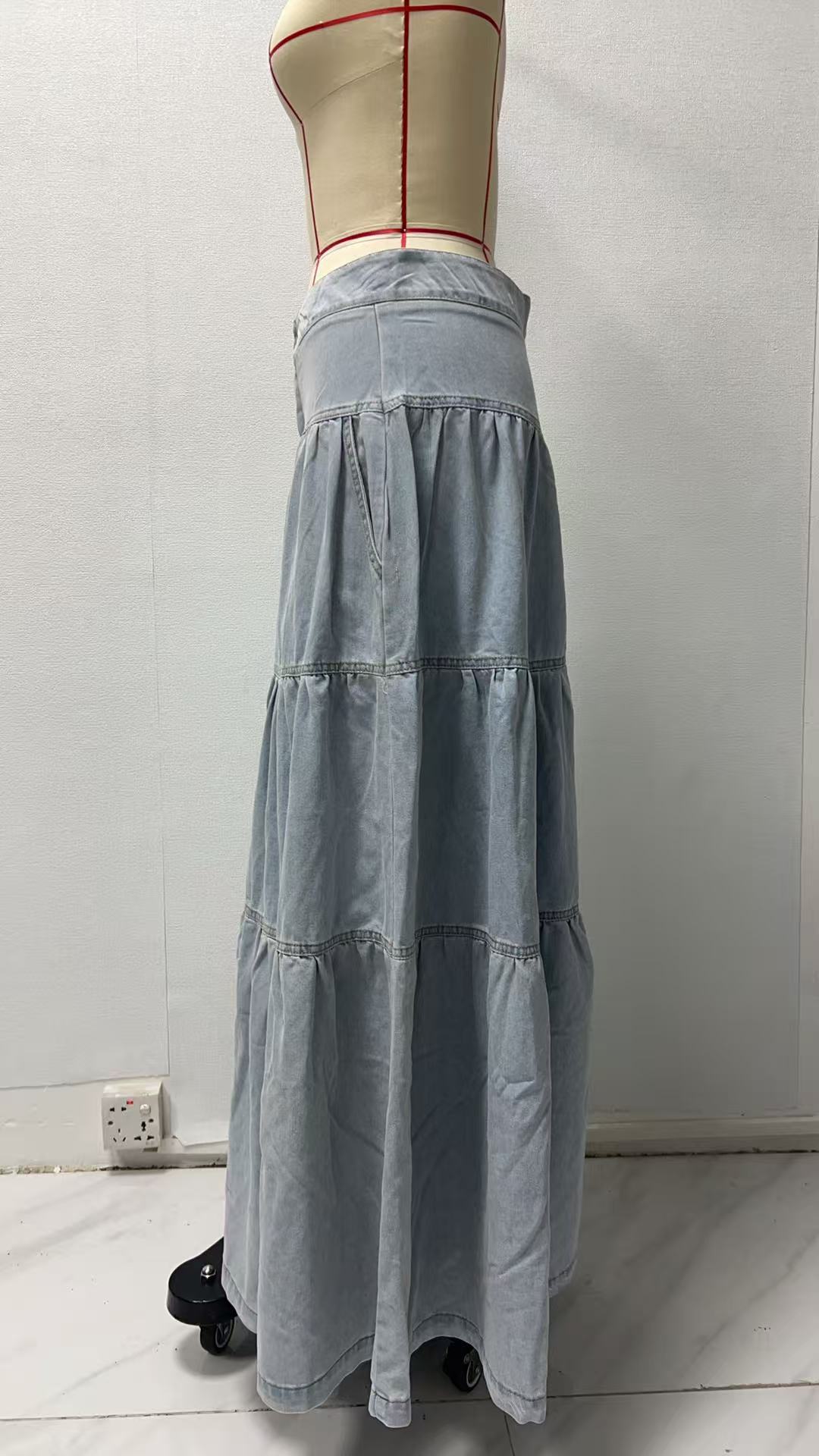 Low Waist Distressed Vacation Style Cake All-matching Jeans Skirt