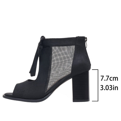 Platform Chunky High Heels Women's Sandals Bow Decoration Open Toe Block Ankle Strap Sandals For Dress Bridal Party Shoes