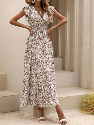 Womens New Irregularprint Midi Dress
