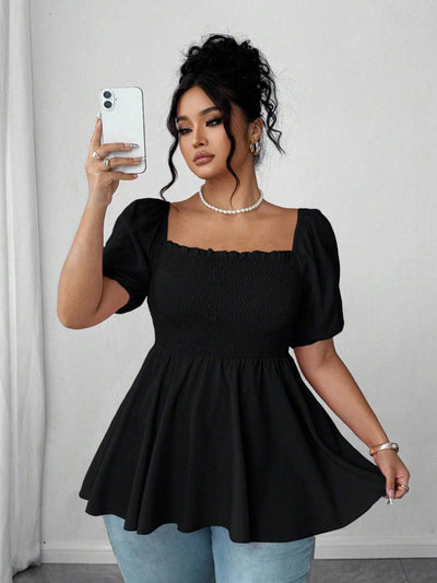 New Stylish Pleated Womens Blouse In Plus Sizes