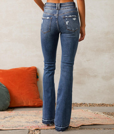 Women's Casual Versatile Ripped Washed Jeans