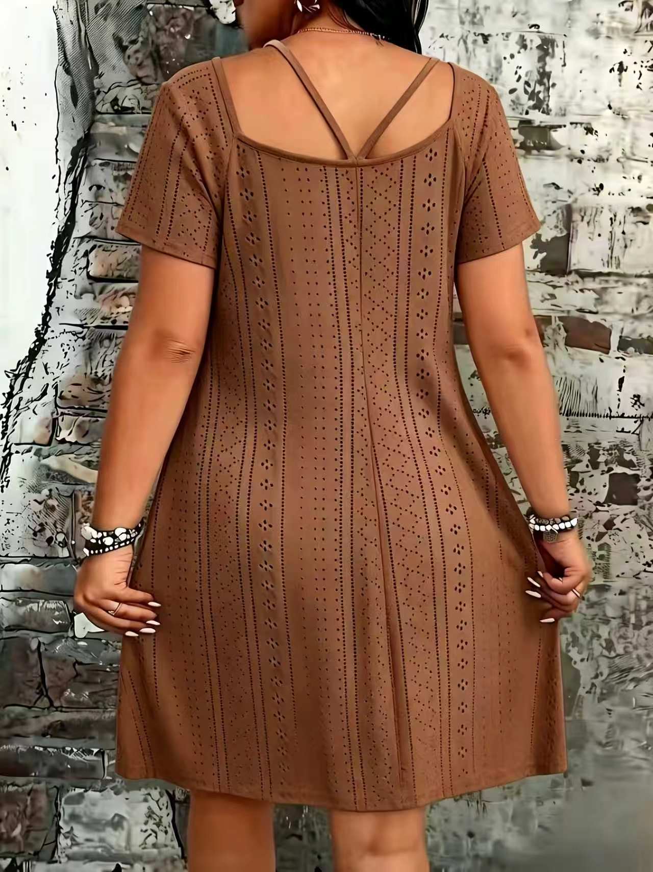 Fashionable Square-neck Short Camisole Dress