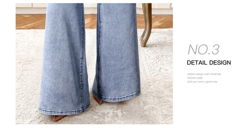 Women's High Waist Casual Loose Solid Color Jeans