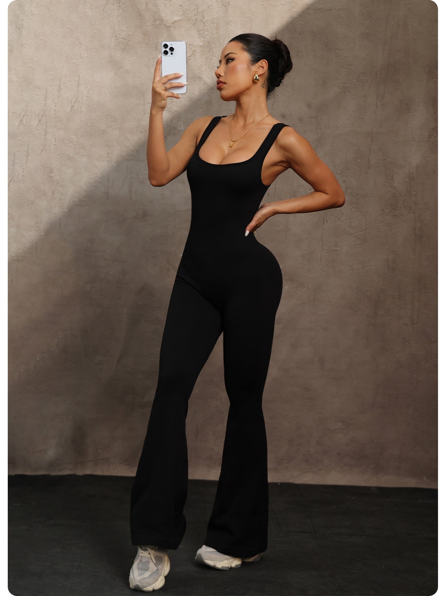 Hip Lifting Flared Feet Tight Yoga Jumpsuit