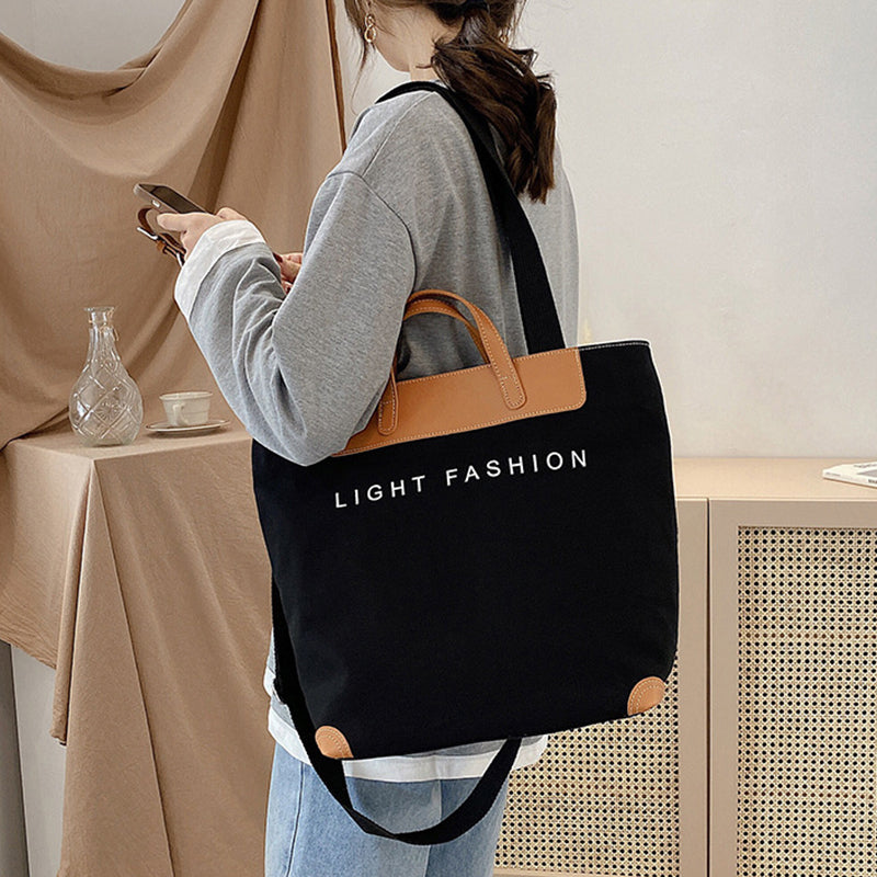 Canvas Shoulder Bag Women Ins Fashion Messenger Crossbody Bags Large Capacity Totes Handbag