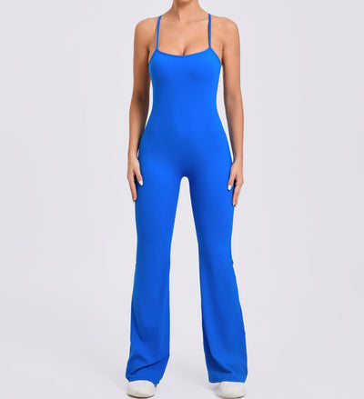 Adjustable Shoulder Strap Horn Yoga Jumpsuit