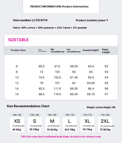 European And American Leisure Versatile High Waist Zipper Jeans