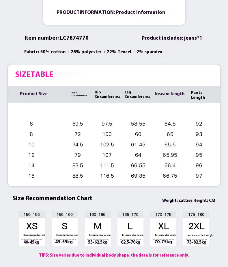 European And American Leisure Versatile High Waist Zipper Jeans