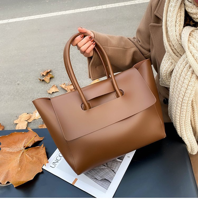 Fashion Women Shoulder Bags Large Capacity Handbags Simple Retro Tote Bags Solid Color Famous Brand High Quality Bags