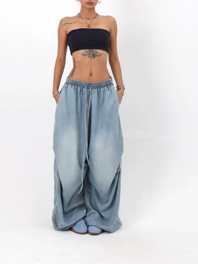 Retro High Street Wide Leg Loose Jeans