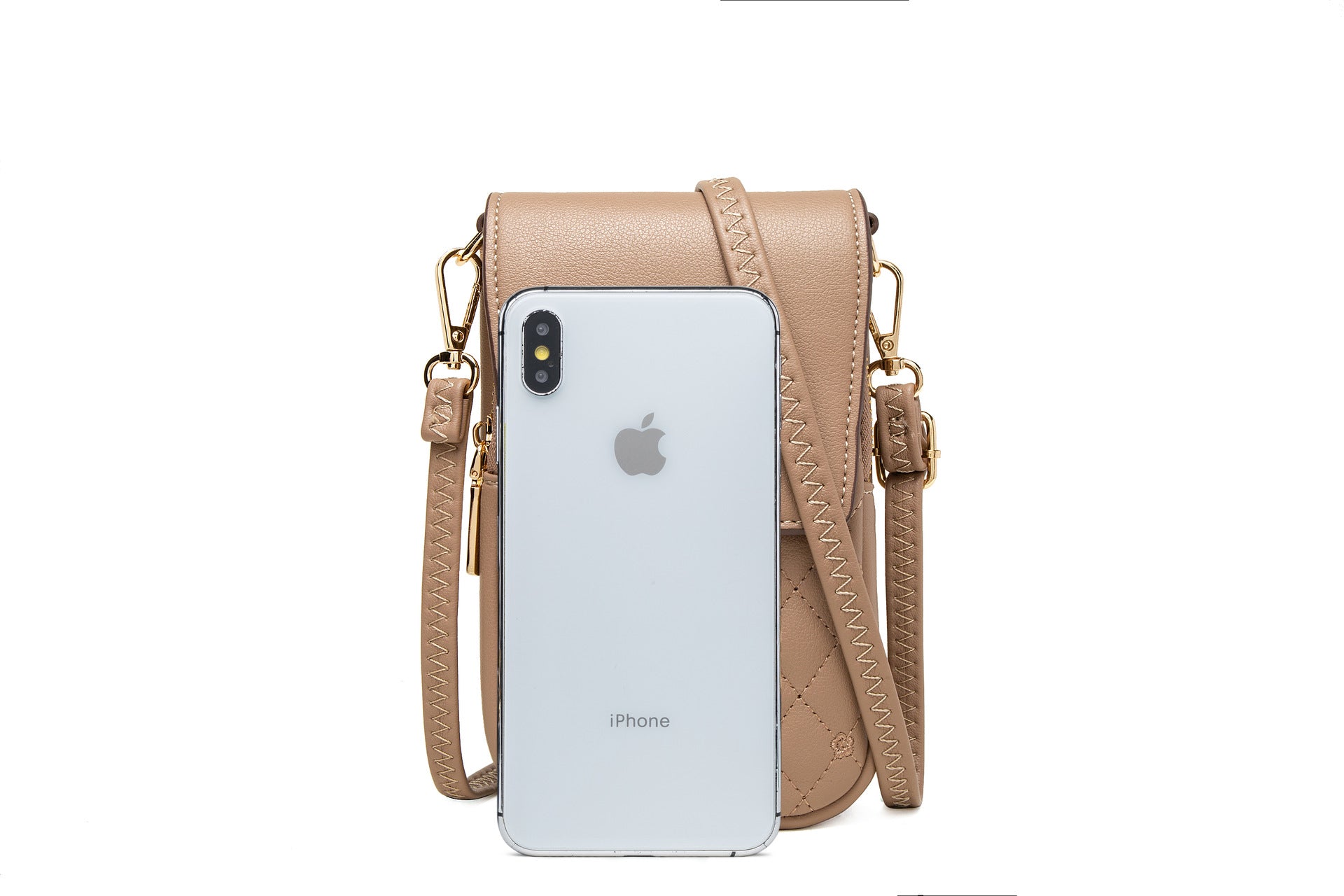 Plaid Sewing Design Mobile Phone Bags For Women Simple Buckle Multifunctional Crossbody Shoulder Bag