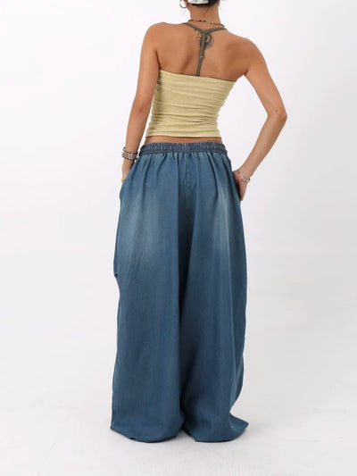Retro High Street Wide Leg Loose Jeans