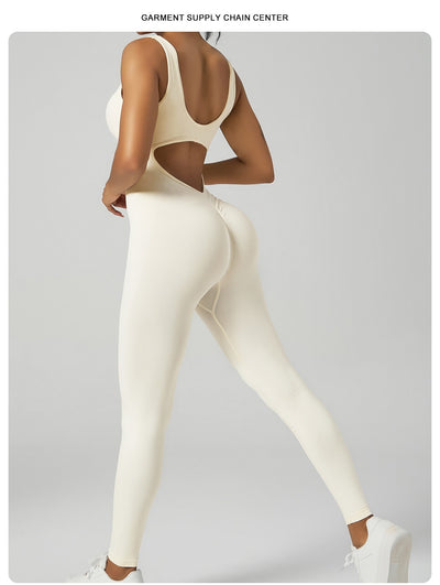 Nude Feel Yoga Jumpsuit Women's Beauty Back Fitness Sports Jumpsuit