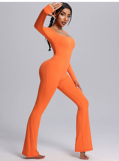 Women's Long Sleeve Yoga Jumpsuit High Elastic Breathability