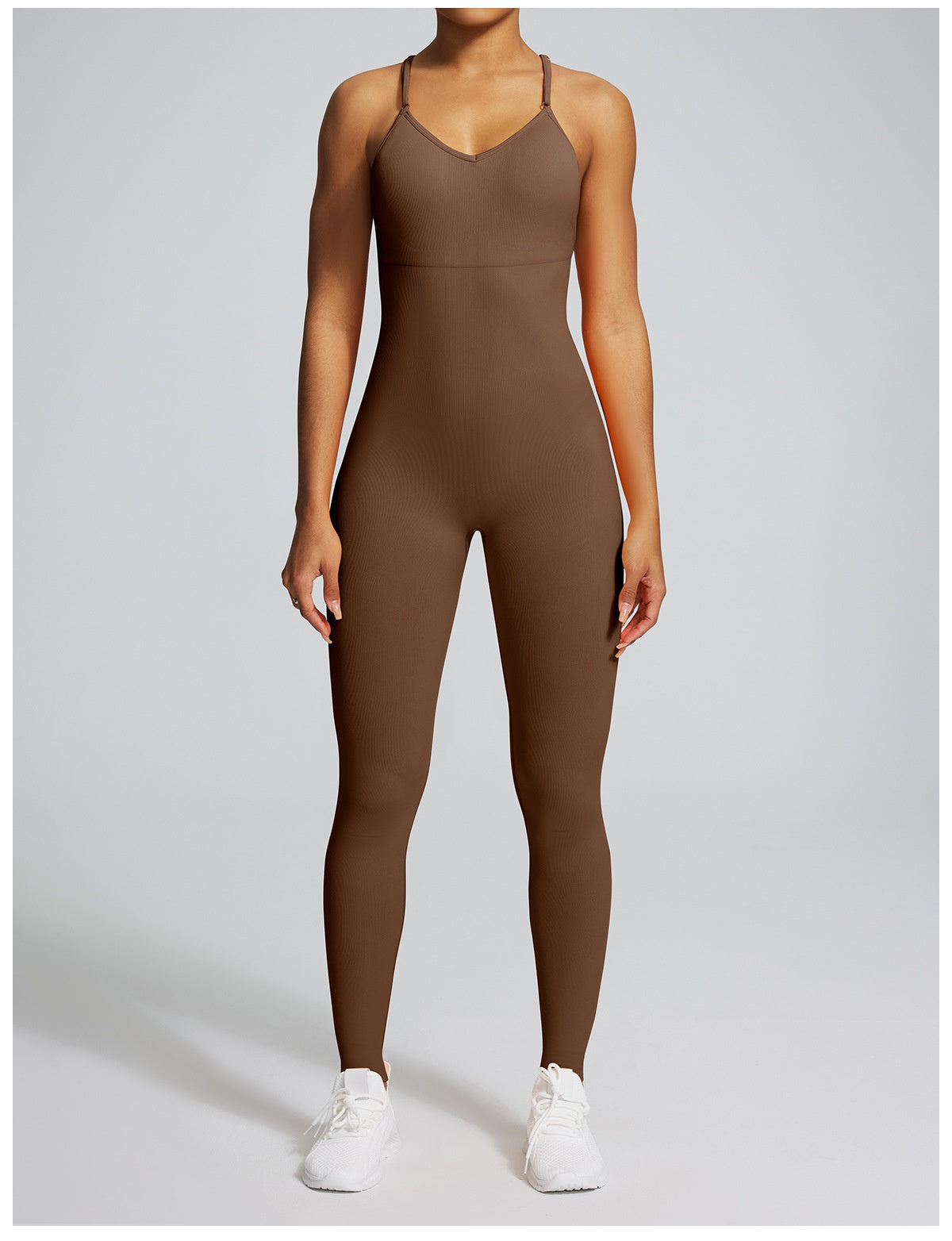 Seamless Back-Supporting Yoga Jumpsuit For Women With Straps