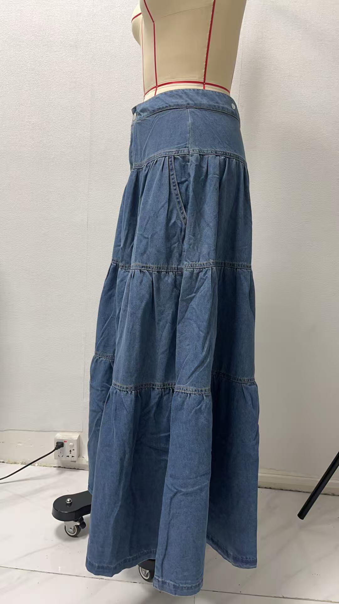 Low Waist Distressed Vacation Style Cake All-matching Jeans Skirt