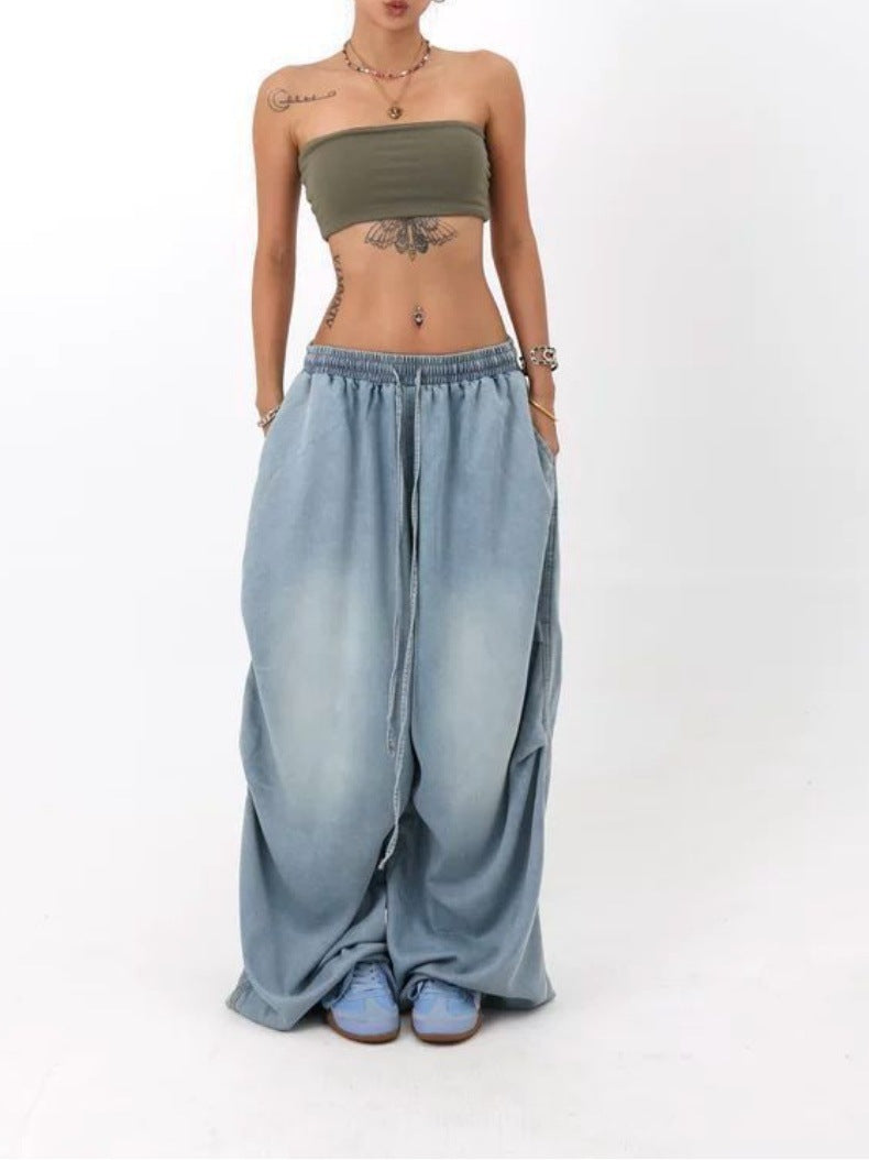 Retro High Street Wide Leg Loose Jeans