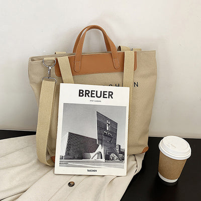 Canvas Shoulder Bag Women Ins Fashion Messenger Crossbody Bags Large Capacity Totes Handbag
