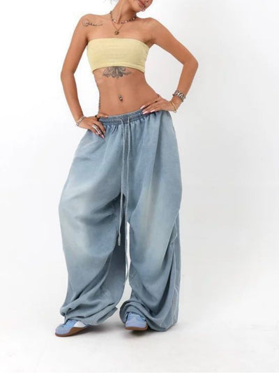 Retro High Street Wide Leg Loose Jeans